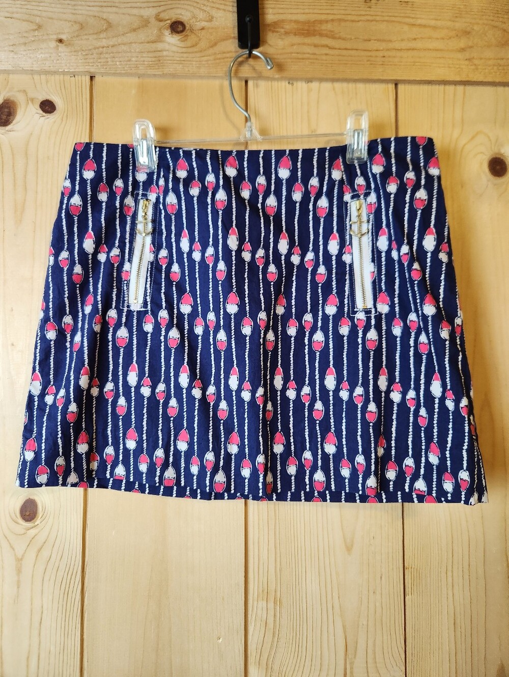Lilly Pulitzer Tate Navy Nautical "Swim Lanes" Buoy Print Short Skirt